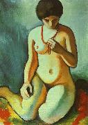 Nude with Coral Necklace August Macke
